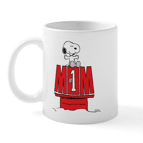 CafePress - Snoopy Mom #1 Mugs - 11 oz Ceramic Mug - Novelty Coffee Tea Cup