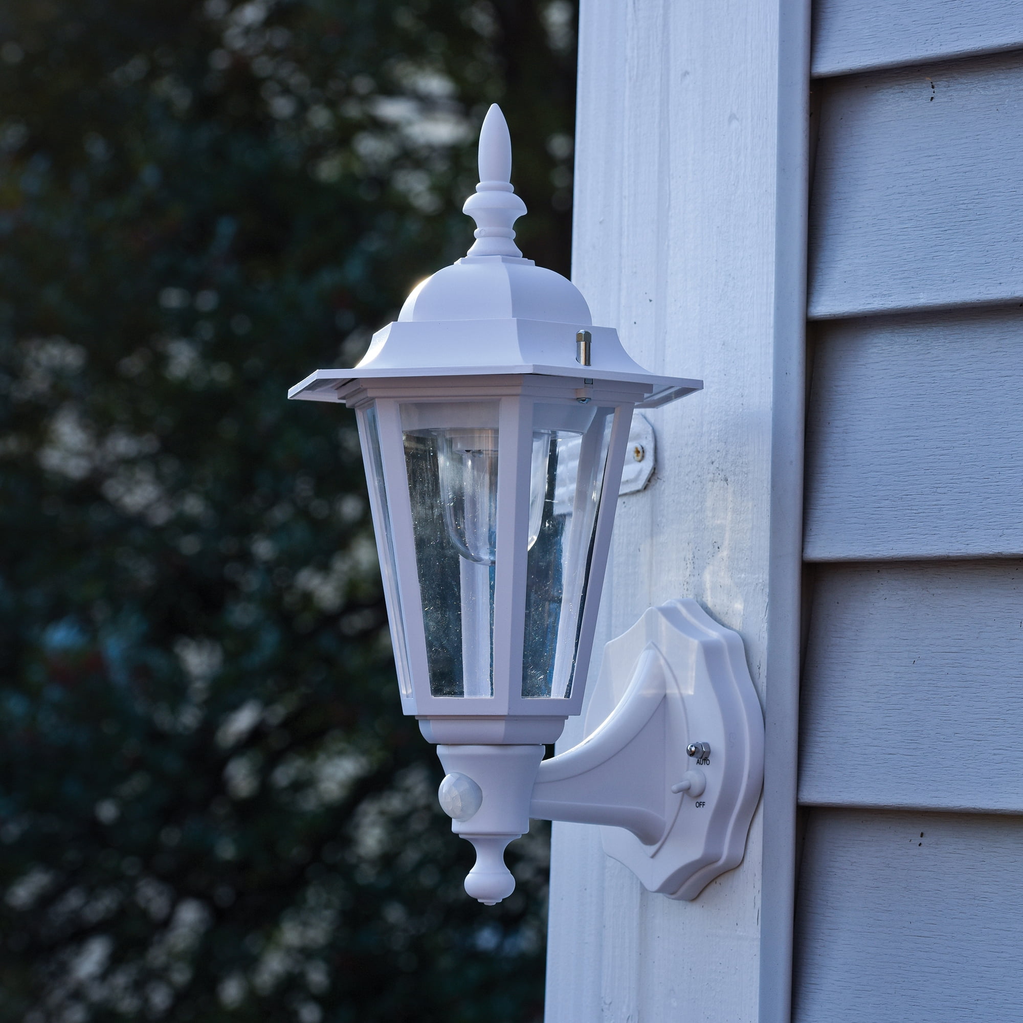 MAXSA Innovations 49719 White Battery Outdoor Wall Lanterns (2 Pack)