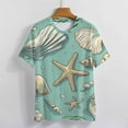 thumbnail image 3 of Beach Seashell Starfish Women's Short Sleeve Tops Casual Blouses T Shirt, 3 of 6