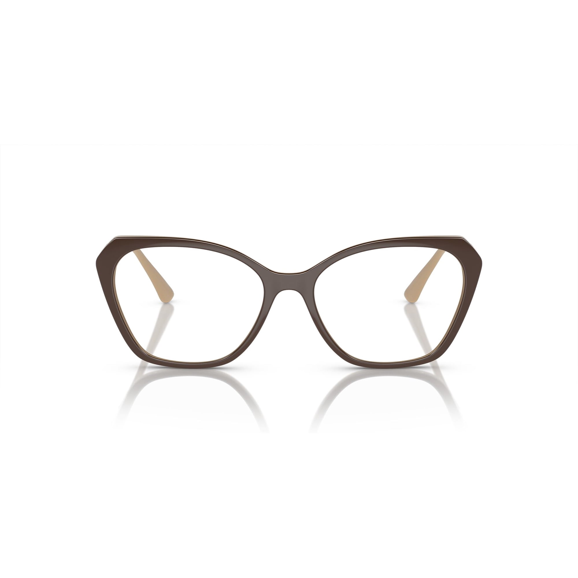 Vogue Women's VO5522 54mm Propionate Eyeglasses, Brown/Nude, with Case & Cleaning Cloth