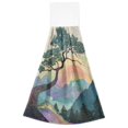 thumbnail image 6 of Yayeee Kitchen Hanging Hand Towels Set of 2 with Loop Bathroom Absorbent Tie Towel, Pine Tree Rainbow, 6 of 6