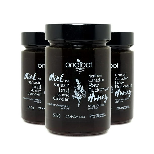 OneRoot 3Pack Natural Raw Buckwheat Honey 500g Walmart.ca