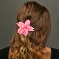 thumbnail image 2 of Unique Bargains 2 Pcs Hair Clip Grace Artificial Flower Duckbill Clip Rose Pink, 2 of 5