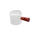 thumbnail image 2 of Eolstice Glass Small Milk Pitcher With Scales, Italian Espresso Extraction Measuring Cup, Wooden Handle Mini Milk Jug with Double Spout for Coffee, Tea, 2 of 6