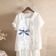 thumbnail image 2 of Camisas Para Mujer Tops Blusas Casual Algodón Y Lino Top Impreso Manga Corta Botón Túnica Camiseta Blusa Odeerbi ODB139526, 2 of 5
