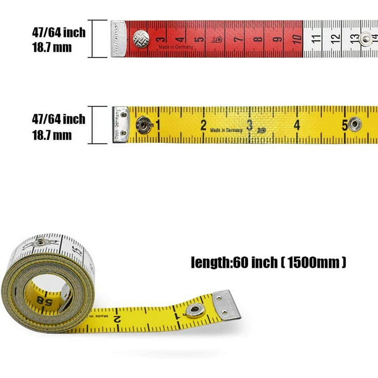 2 Pack Soft Automatic Retractable Tape Measure.60inch/150cm Body Waist,Tailor Sewing Craft, Cloth Fabric Measurement Digital Tape,Mini Collectible