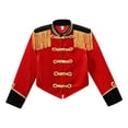 thumbnail image 5 of Niños Niñas circo Ringmaster banda de marcha con flecos chaqueta militar Tops disfraz de Cosplay baterista Guardia de Honor esmoquin abrigo con borlas, 5 of 5