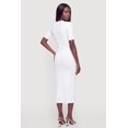 thumbnail image 3 of Women's Ribbed Knit Crew Neck Short Sleeve Dress with Side Slit, 3 of 3