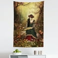 thumbnail image 1 of Medieval Tapestry, Lady Sitting on Stone and Reading Book Forest Flowers Grass Trees Theme, Fabric Wall Hanging Decor for Bedroom Living Room Dorm, 5 Sizes, Multicolor, by Ambesonne, 1 of 1