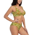 thumbnail image 2 of Kdxio Corn Print Women's 2 Piece High Waisted Wrap Spaghetti Strap Summer Swimsuit Bikini Set-Small, 2 of 7