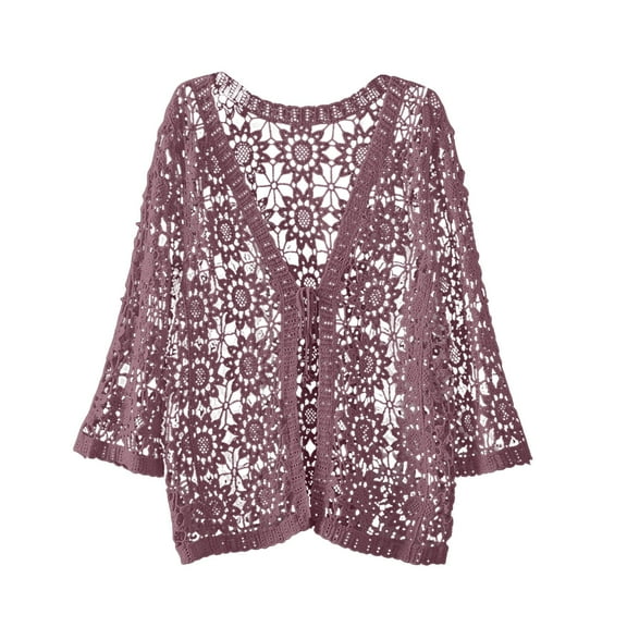 Womens Coats Lightweight Crochet Lace Tie Front Cardigan Fall Outfit