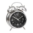 thumbnail image 2 of Reloj despertador analógico silencioso Macarena con esfera luminosa para guardería mesita Negro, 2 of 8