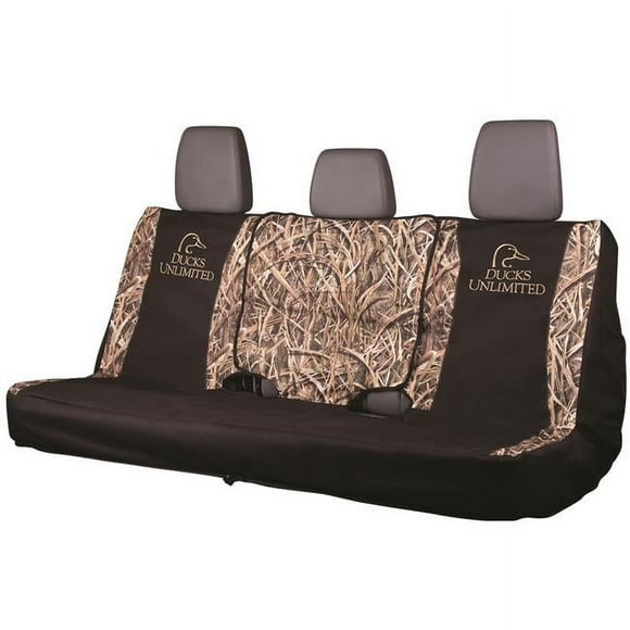 Ducks Unlimited DSC5707 Stacked Logo Full Size Bench Seat Covers - Mossy Oak Blades