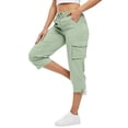 thumbnail image 7 of Capri Pants for Women Summer Quick Dry Drawstring Cargo Capris Outdoor Golf Hiking Pants with Pockets, S, 7 of 7