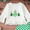 thumbnail image 4 of Kogui Newborn Christmas Outfit Girl Toddler Girl Clothes Baby Girl Winter Outfits Infant Clothing Top Denim Pant Jeans Set Cute Clothes for Girl 3 6 Months (Green,3-6 Months), 4 of 4