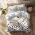 thumbnail image 2 of Spring Flowers Twin Size Comforter Set, Vintage Pink Blue Flower Butterflies Plants Bedding for All Seasons, 4 Pcs Bed Set, 1 Quiltcover (68"x86") ,1Sheet(67"x116"), 2Pillowcases (30"x20"), 2 of 9