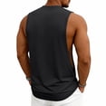 thumbnail image 4 of Domuza Mens Casual Tank Tops Vintage Wash Breathable Sleeveless Crew-Neck Solid T Shirts Summer Gym Workout Beach Cotton Tops Black XL, 4 of 5