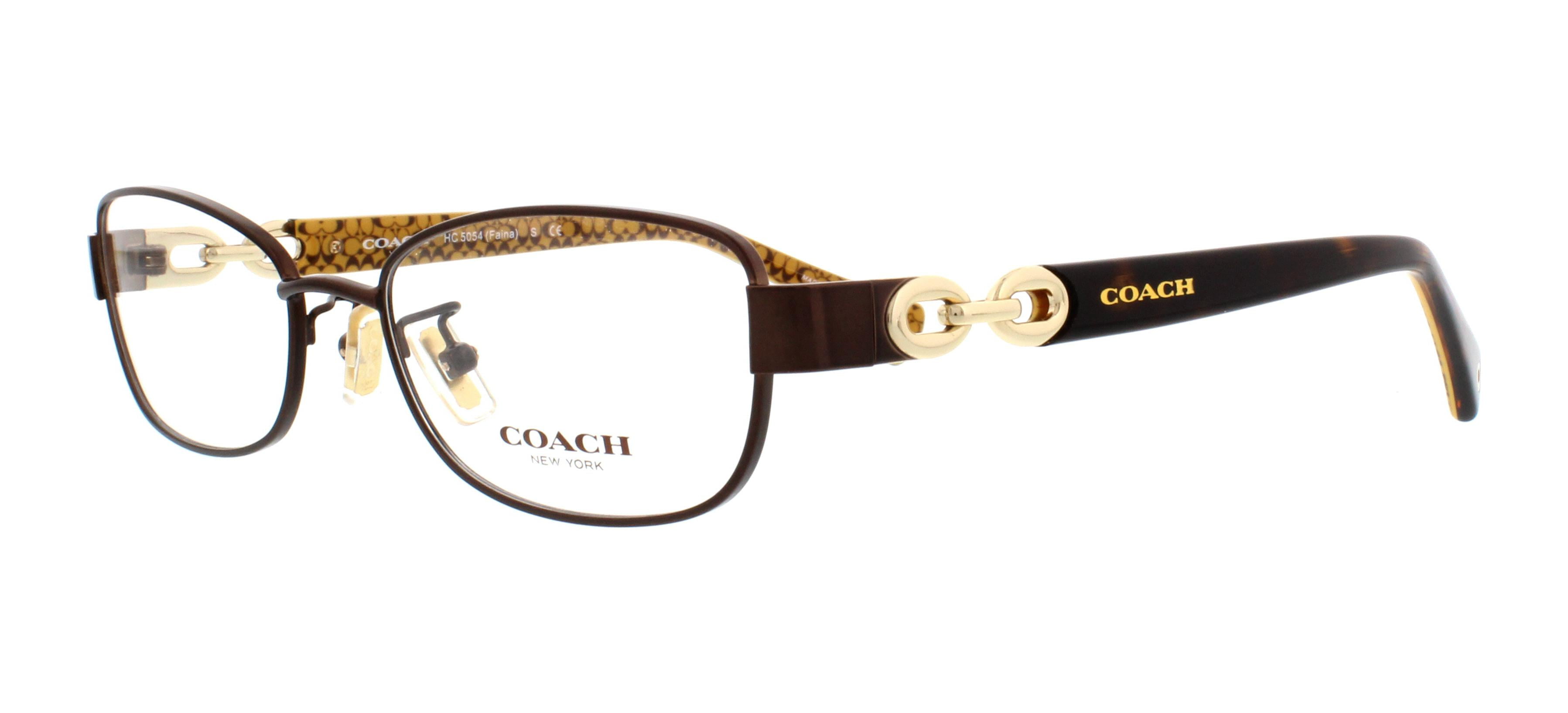 COACH Eyeglasses HC5054 FAINA 9187 Satin Brown Tortoise Gold 51MM