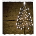 thumbnail image 3 of Ambesonne Christmas Shower Curtain, Bokeh Ornaments on Tree, 69"Wx84"L, Brown White, 3 of 3
