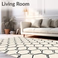 thumbnail image 2 of ODIKA 5x7 Machine Washable Non-Slip Area Rug, Minimalist Honeycomb Hexagonal Linked Chain Network Abstract Art High Traffic Rug, Black, 666821, 2 of 7