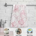 thumbnail image 5 of Geometric Art Marble Hand Towels 2 PCS, Rose Polygons Kitchen Towel Ultra Soft and Highly Absorbent,Decorative Fingertip Face Towel for Bathroom Hotel, 28.3"x14.4", 5 of 5