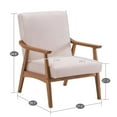 thumbnail image 6 of IVV Mid-Century Modern Leisure Chair with Solid Wood Frame, Fabric Upholstered Single Sofa Armchair for Living Room, Bedroom, Balcony, Beige, 6 of 10