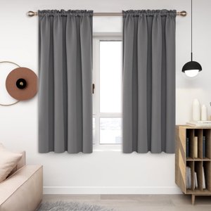 Deconovo Thermal Blackout Curtains, Light Gray, 2 Panels