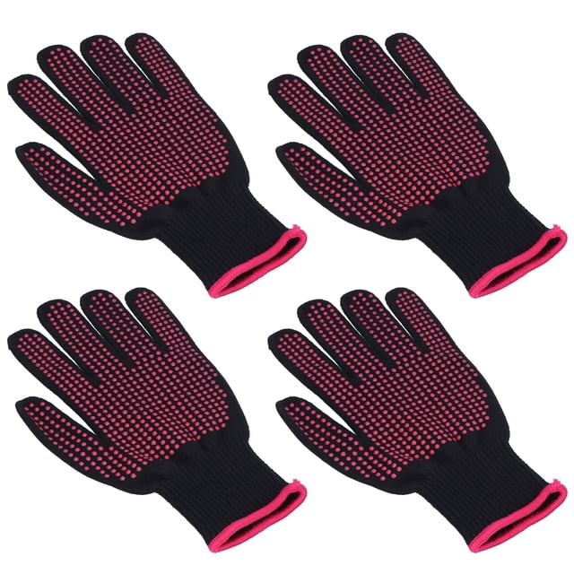 Oven Mitts, Heat Resistant Gloves High Temperature Resistant Anti Scalding For Barbecue For Kitchen Rose Red Silicone Rose Red Edge