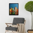 thumbnail image 2 of Abstract Modern Cityscape Reflections Orange Blue Yellow Art Print Framed Poster Wall Decor 12x16 inch, 2 of 5