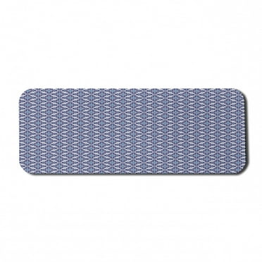 Oriental Computer Mouse Pad, Ornamental Curves and Strokes in Vibes, Rectangle Non-Slip Rubber Mousepad Large, 31" x 12" Gaming Size, Violet Blue White, by Ambesonne