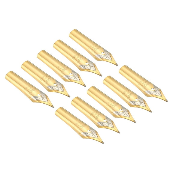Uxcell 0.5-0.7mm Line Width Fountain Pen Nib Replacement 304 Stainless Steel for Drawing Writing, 2 Colors 10 Pcs