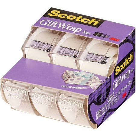 Scotch Gift Wrap Tape, 3/4 in. x 300 in, 3 Dispensers/Pack