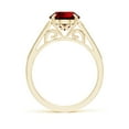 thumbnail image 2 of ANGARA Lab Grown 3.3 Ct Aeon Vintage Inspired Ruby Engagement Ring with Milgrain in 14K Yellow Gold for Women (Size-10x8mm) | July Birthstone, Anniversary Jewelry Gift for Women | Lab Grown Ruby Ring, 2 of 7