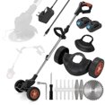 thumbnail image 1 of TFixol Coupe-Bordures Électrique Pliant Sans Fil avec Tête Réglable, Roues Doubles et Verrou de Sécurité - Design Pliable à 90°, 2 Batteries et Chargeur Inclus, Norme US 110V, Noir, 1 of 6