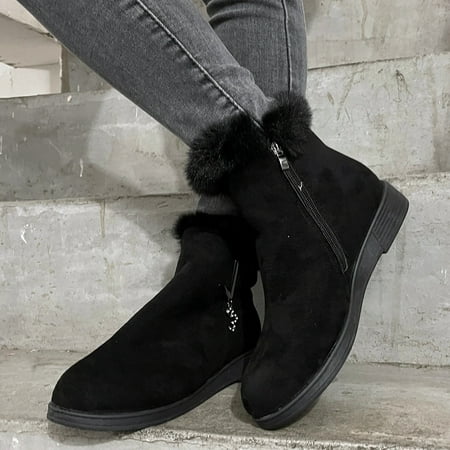 

TALKVE Women s Fashion Casual Roman Short Ankle Boots Chunky Heels Leather Shoes