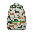 thumbnail image 1 of Vintage Dog Illustration Backpack with Geometric Patterns, Perfect for Dog Lovers, Comfortable Straps, and Ample Storage, 1 of 4