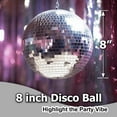thumbnail image 4 of Mirror Disco Ball - 8-Inch Silver Hanging Disco Ball for Party Wedding Holiday Home Decoration by JZSDB, 4 of 7