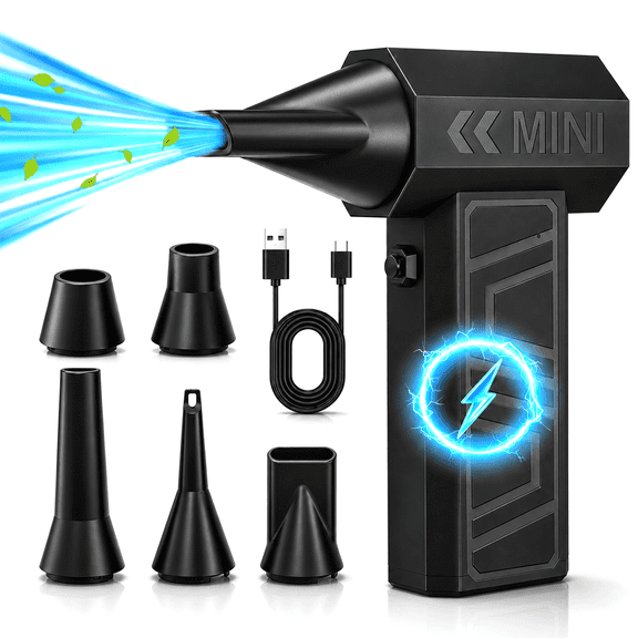 TIKBBRMG Compressed Air Duster - 150,000RPM Super Power Electric Air Duster, 4-Gear Adjustable Mini Rechargeable Cordless Air Duster Blower for Computer, Keyboard, Car, Outdoors, Home