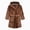 H467-Brown, variant on TOWED22 Toddlers Boys Girls Hooded Robe Soft Fleece Bathrobe Pajamas Dressing Gown Sleepwear