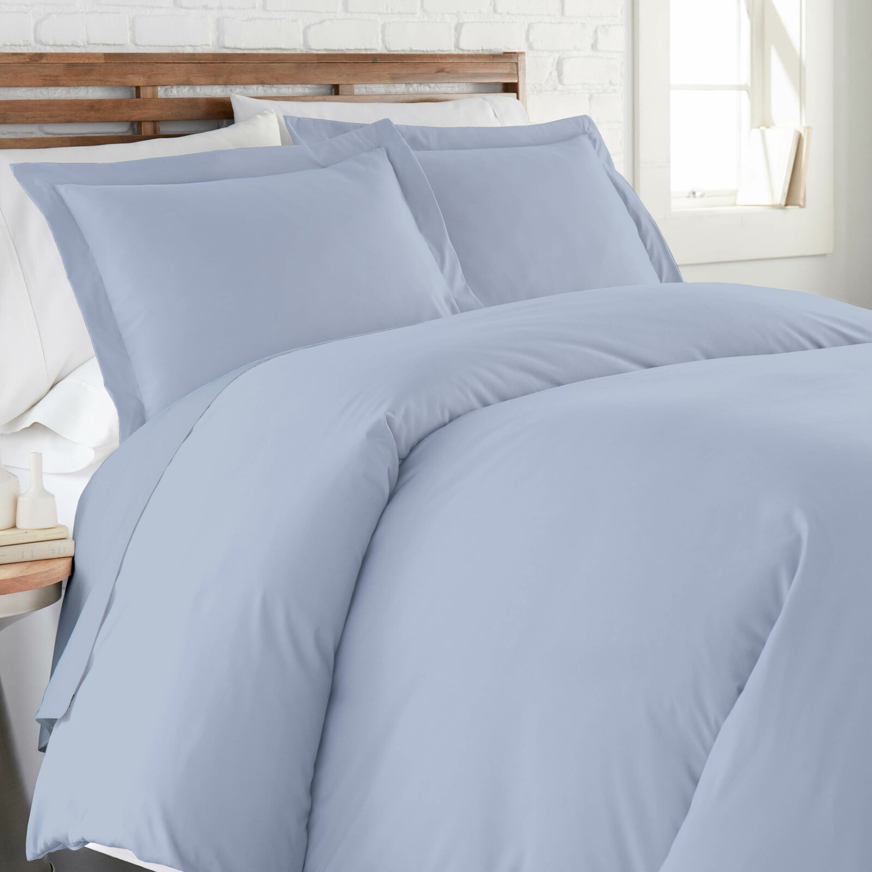 A1 Home Collections Organic Cotton Duvet Set, Standard, Light Blue