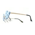 thumbnail image 4 of Rimless Cloud Shape Lens Lightning Bolt Tessle Runway Fashion Sunglasses Gold Blue, 4 of 4