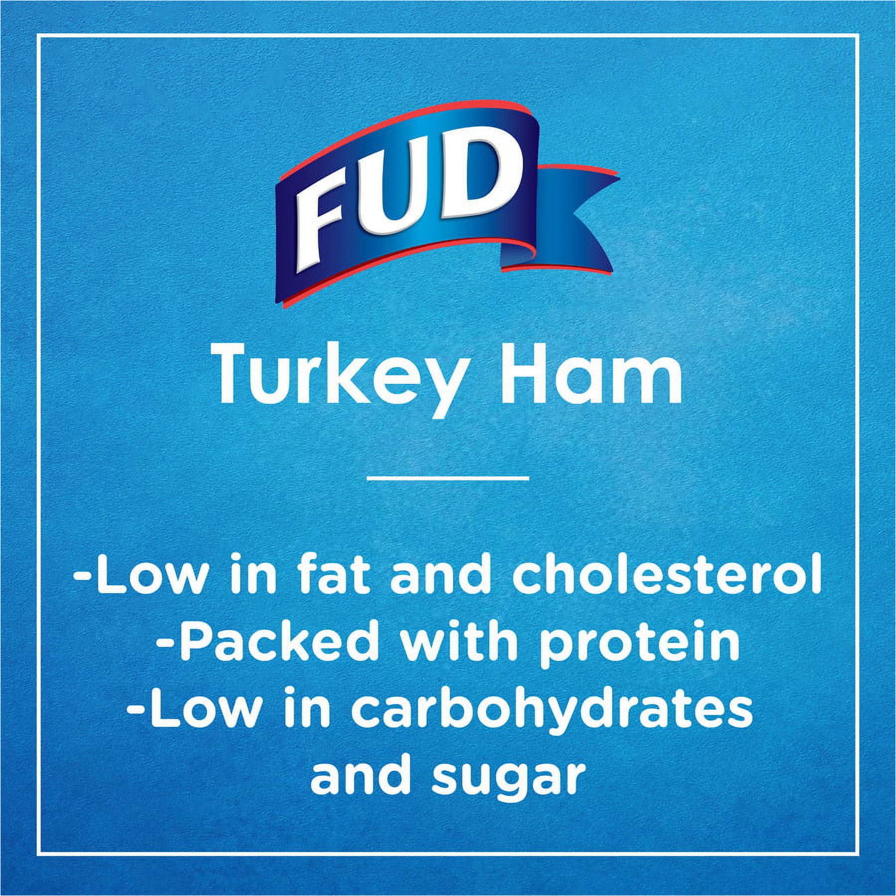FUD Turkey Ham Deli Sliced - 8.56lbs, Bagged Plastic Package, Fully Cooked.