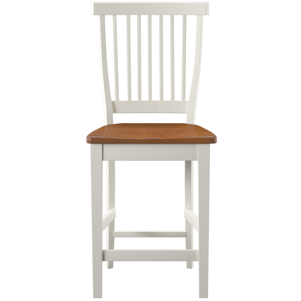 Homestyles Americana Traditional Wood Counter Stool in Antique White and Oak - image 2 of 9