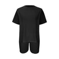 thumbnail image 4 of XFLWAM 2 Piece Outfits For Women Crew Neck T-Shirt Tops And Biker Shorts Sets Plus Size Tracksuit Black 3XL, 4 of 6