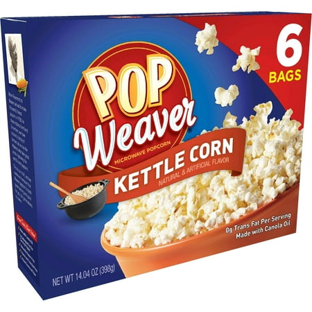 Pop Weaver Microwave Popcorn Kettle Corn 6 Bags