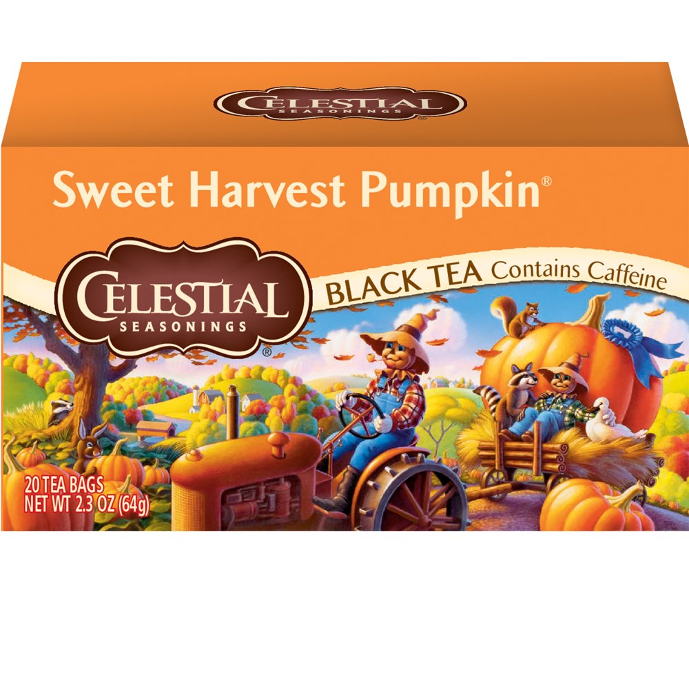 Celestial Seasonings Black Tea, Sweet Harvest Pumpkin Tea, 20 Ct Tea