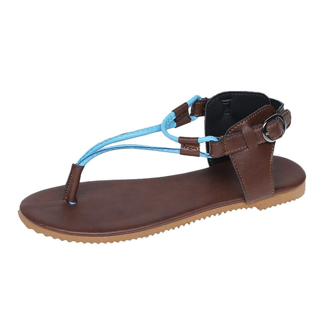 Amzcrzy Zapatos de mujer,Zapatos de mujer,Zapatillas de mujer, Sandalias de mujer, zapatos de verano frescos, zapatos de playa, sandalias de tacón plano estilo romano, sandalias de pinza Sandalias Mu