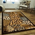 thumbnail image 1 of Allstar Black High Density Double Shot Drop-Stitch Carving Exotic Animal Skin and Nature. Safari Woven Area Rug (7' 10" x 10' 2"), 1 of 6