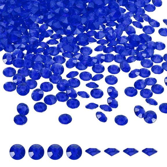 Uxcell 1000 Pcs Wedding Table Scatter Confetti Fake Crystals, Acrylic Diamonds Rhinestones Vase Fillers Gems for Crafts, Table Centerpiece Decor, Bridal Shower Party (Dark Blue, 8mm)