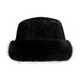 thumbnail image 3 of Gorro de felpa de piel de zorro sintética para mujer, estilo coreano, para invierno, con forma de cara, pequeño, grueso, cálido, gorro de pescador, con gran circunferencia de la cabeza, gorro de, 3 of 6